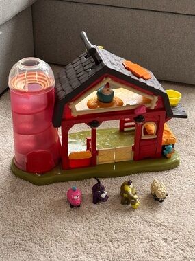 B Toys Red Play Barn Toy Set with Animal Figures Works